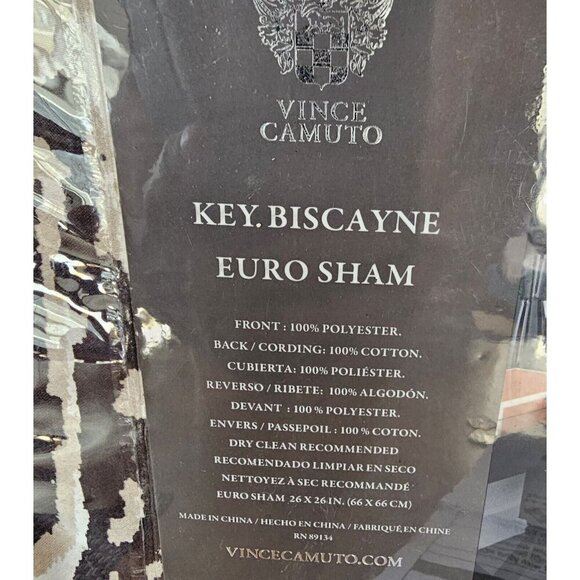 NIP Vince Camuto Key Biscayne Euro Shams 26" x 26" Animal Print - Picture 3 of 5